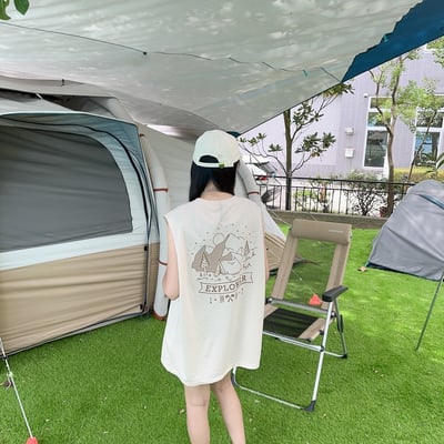 夏日露營風爆款細絨棉無袖背心5