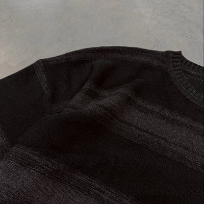 寬鬆質感炭灰漸層條紋針織毛衣11