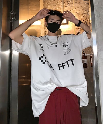 GA FFTT包邊線條賽車風英文大版寬短5
