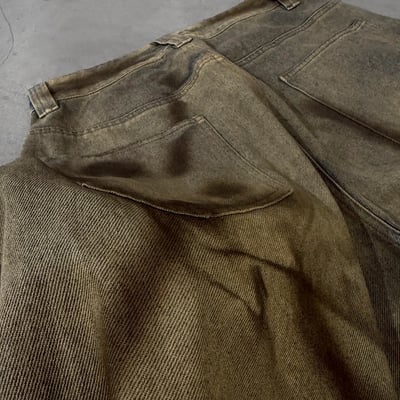 廢土淤泥風油污寬版牛仔褲13