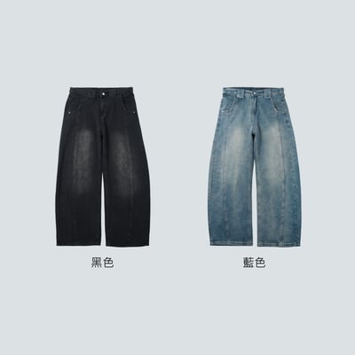 微彎刀立體剪裁牛仔落地褲22