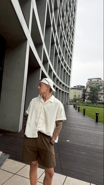 舒適短寬古巴領夏季度假襯衫3