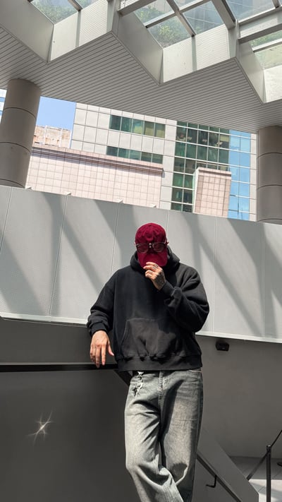 重磅水洗內刷毛連帽TEE5