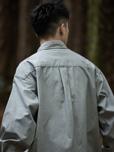 精梳棉洗水寬鬆長袖襯衫6