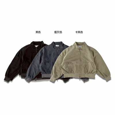 立領boxy短寬水洗外套18