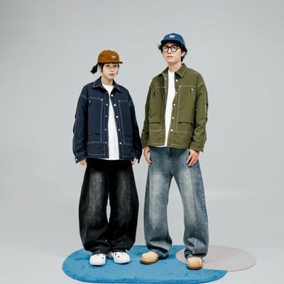 微彎刀立體剪裁牛仔落地褲4
