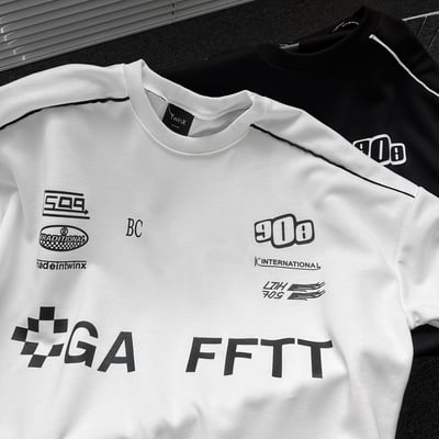 GA FFTT包邊線條賽車風英文大版寬短15
