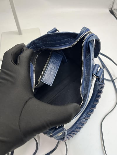 Balenciaga 迷你機車包(深藍)10