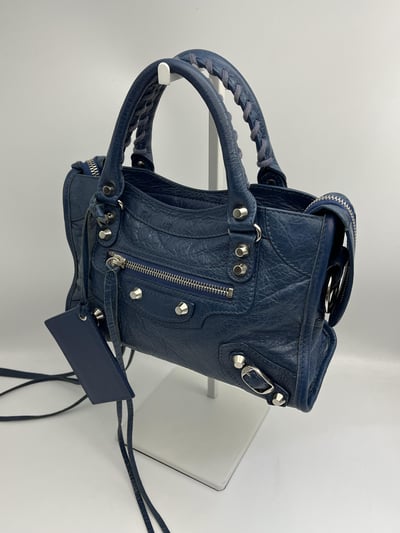 Balenciaga 迷你機車包(深藍)5