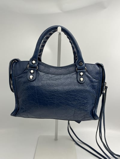 Balenciaga 迷你機車包(深藍)7