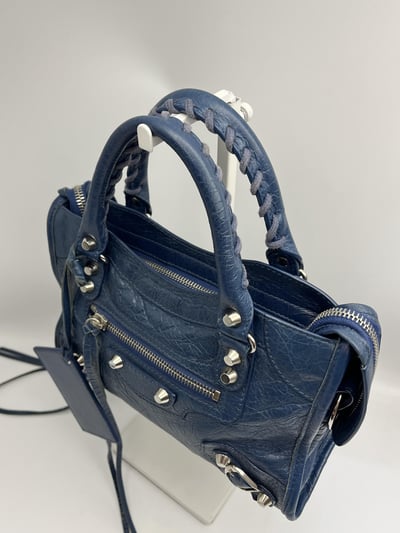 Balenciaga 迷你機車包(深藍)6