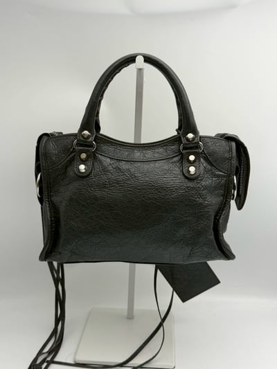Balenciaga 迷你機車包(灰銀)6