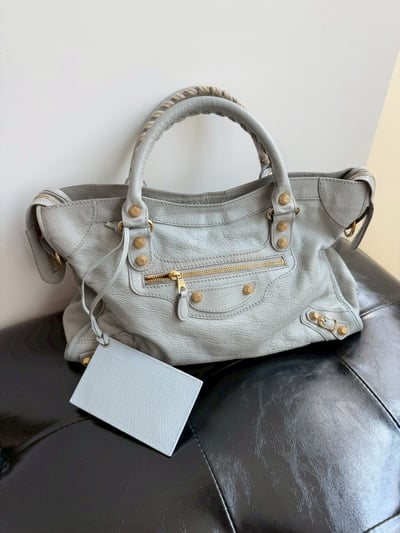 Balenciaga機車包(冰川藍)4