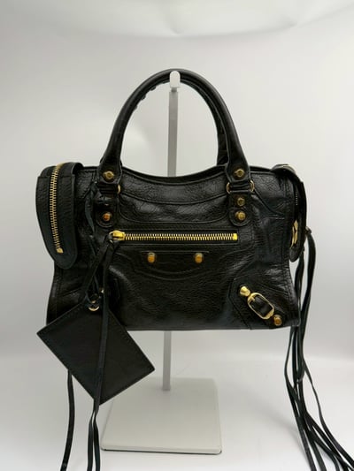 Balenciaga 迷你機車包(黑金)2