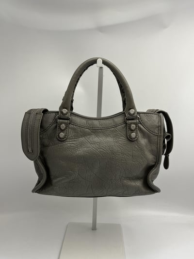 Balenciaga 迷你機車包(灰銀)10
