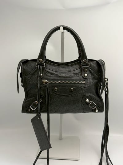 Balenciaga 迷你機車包(灰銀)3