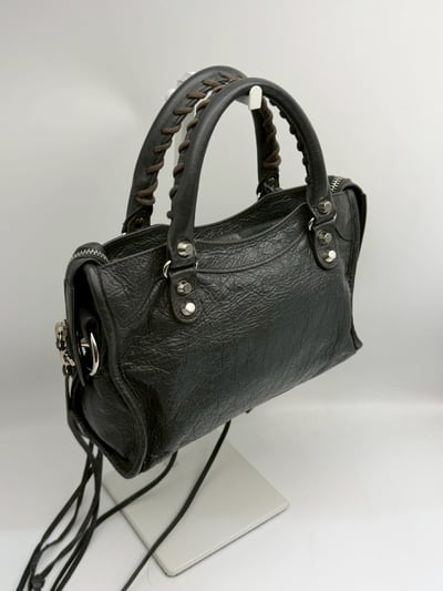 Balenciaga 迷你機車包(灰銀)7