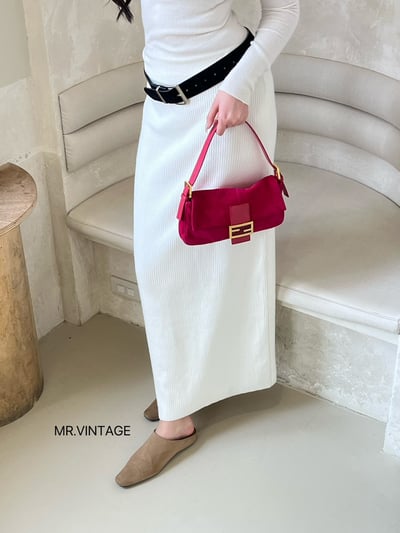 Fendi絨布法棍(桃粉色）4