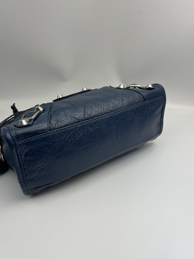 Balenciaga 迷你機車包(深藍)8
