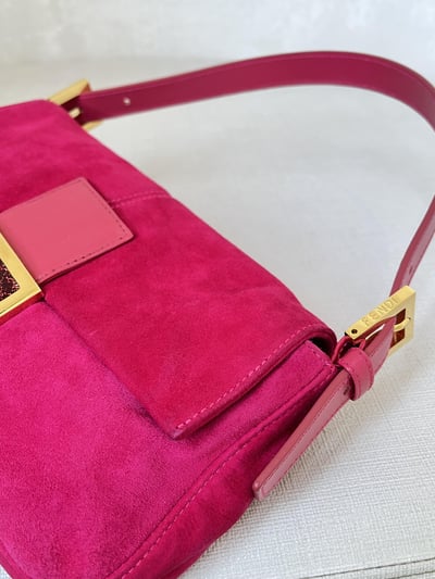 Fendi絨布法棍(桃粉色）10