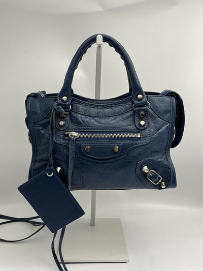 Balenciaga 迷你機車包(深藍)3