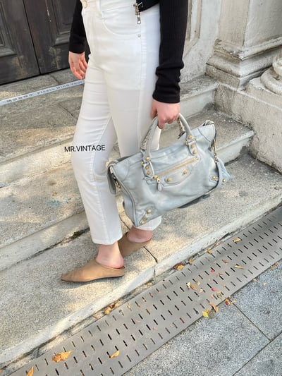 Balenciaga機車包(冰川藍)2