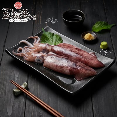 【五朝港水產】野生船凍透抽1