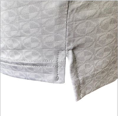 小螺旋槳 菱圓形圖案印花-POLO衫短袖上衣-手袖徽章三色-灰（男）7