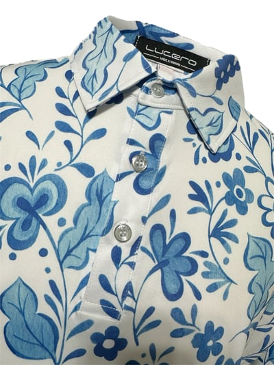 情侶款｜螢火蟲系列 水墨花園印花 短袖POLO衫-男3