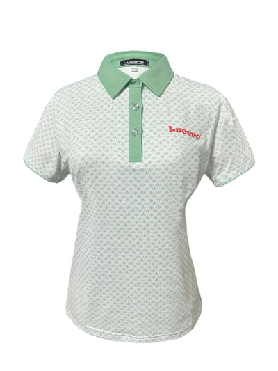 情侶款｜螢火蟲系列  綠葉瓣撞色 短袖POLO衫-女1