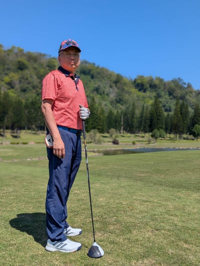 情侶款｜閃耀星圈圖案印花-POLO衫短袖上衣-紅（男）1332048