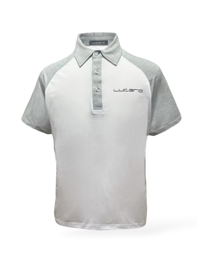 情侶款 | 灰袖拼接白色-POLO衫短袖上衣-灰袖（男）1