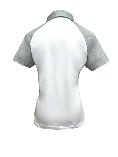 情侶款 | 灰袖拼接白色-POLO衫短袖上衣-灰袖（女）2