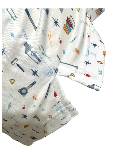 情侶款｜俏皮實驗室圖騰印花白底-POLO衫短袖上衣-乾燥玫瑰粉（女）6