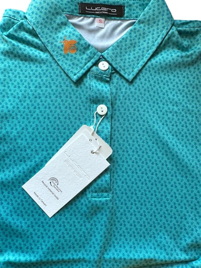 情侶款｜螢火蟲系列 湖水藍綠色 小楓葉印花短袖POLO衫-女6