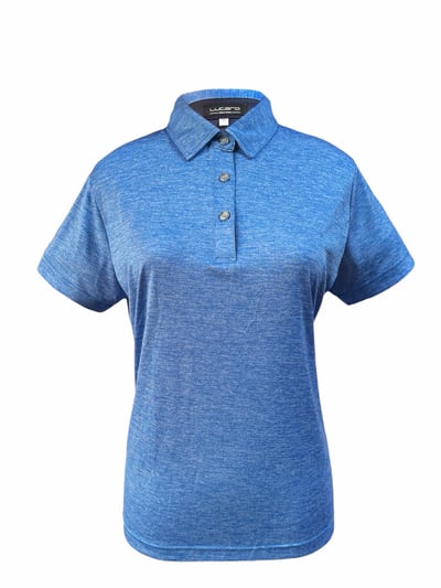 情侶款｜暈染深淺藍色印花-POLO衫短袖上衣-藍（女）1