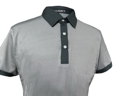 情侶款｜螢火蟲系列 灰色拼接黑 撞色 短袖POLO衫-男3