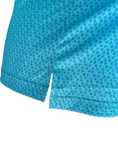 情侶款｜螢火蟲系列 湖水藍綠色 小楓葉印花短袖POLO衫-女4