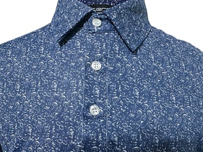 男款｜螢火蟲系列 藍風傘語印花 短袖POLO衫-男3