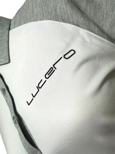 情侶款 | 灰袖拼接白色-POLO衫短袖上衣-灰袖（女）3