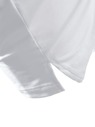 情侶款｜白底藍領 繡花LOGO-POLO衫短袖上衣-白（女）4