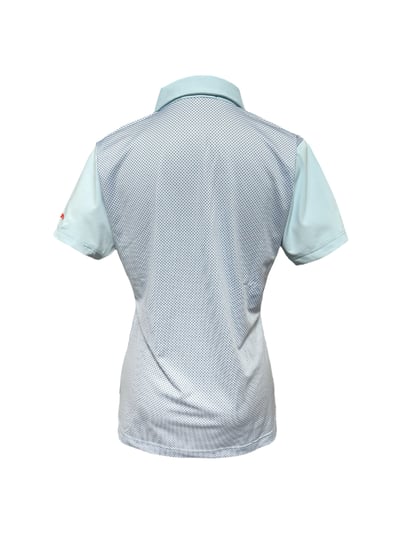 情侶款｜小十字深淺藍印花 短袖POLO衫-女2