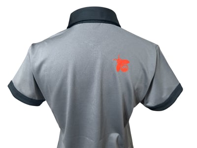 情侶款｜螢火蟲系列 灰色拼接黑 撞色 短袖POLO衫-女3