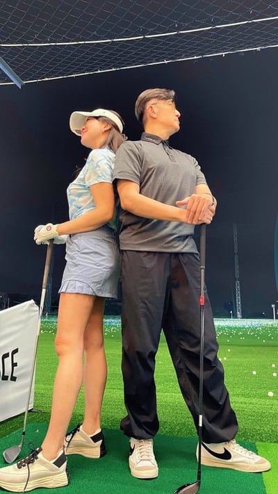 情侶款 | 迷彩圖案POLO衫短袖上衣-碧藍色（女）9