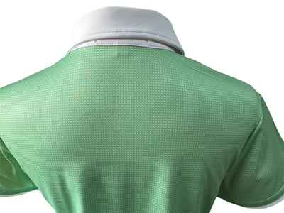 情侶款 | 草綠雪花菱格紋印花-POLO衫短袖上衣-綠（女）5