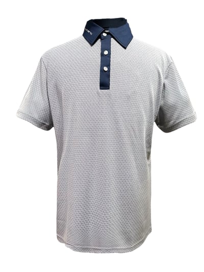 小格紋印花圖案領繡花LOGO-灰（男）1