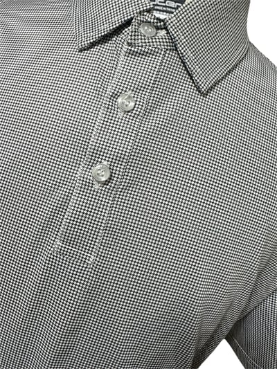 男款｜螢火蟲系列 千鳥格紋黑印花 短袖POLO衫-男3