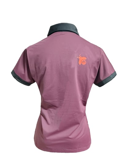 螢火蟲系列  紫莓紅酒撞色 短袖POLO衫-女2