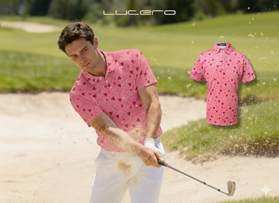 情侶款｜螢火蟲系列 雅痞粉色 撞球印花短袖POLO衫-男9