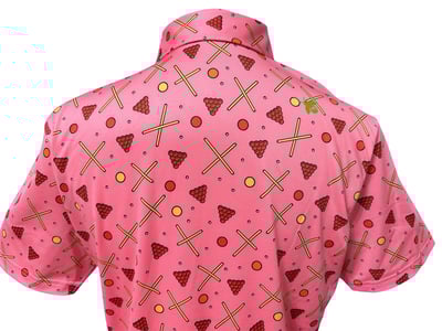 情侶款｜螢火蟲系列 雅痞粉色 撞球印花短袖POLO衫-男6